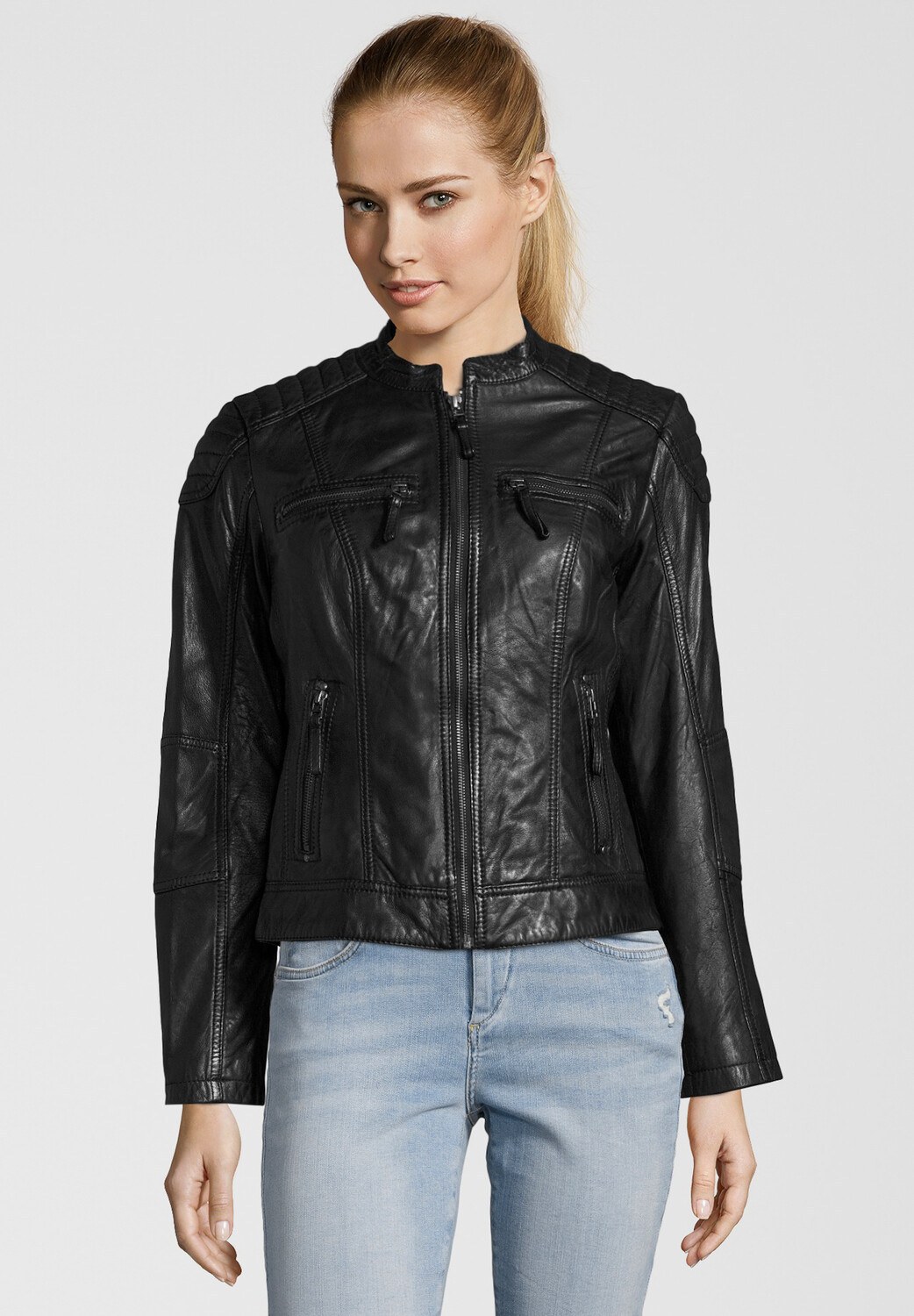 

Кожаная куртка 7eleven Bikerjacke BASTIA, черный
