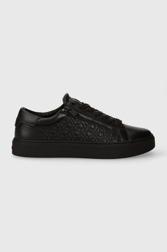 

Кожаные кроссовки LOW TOP LACE UP W/ZIP MONO Calvin Klein, черный