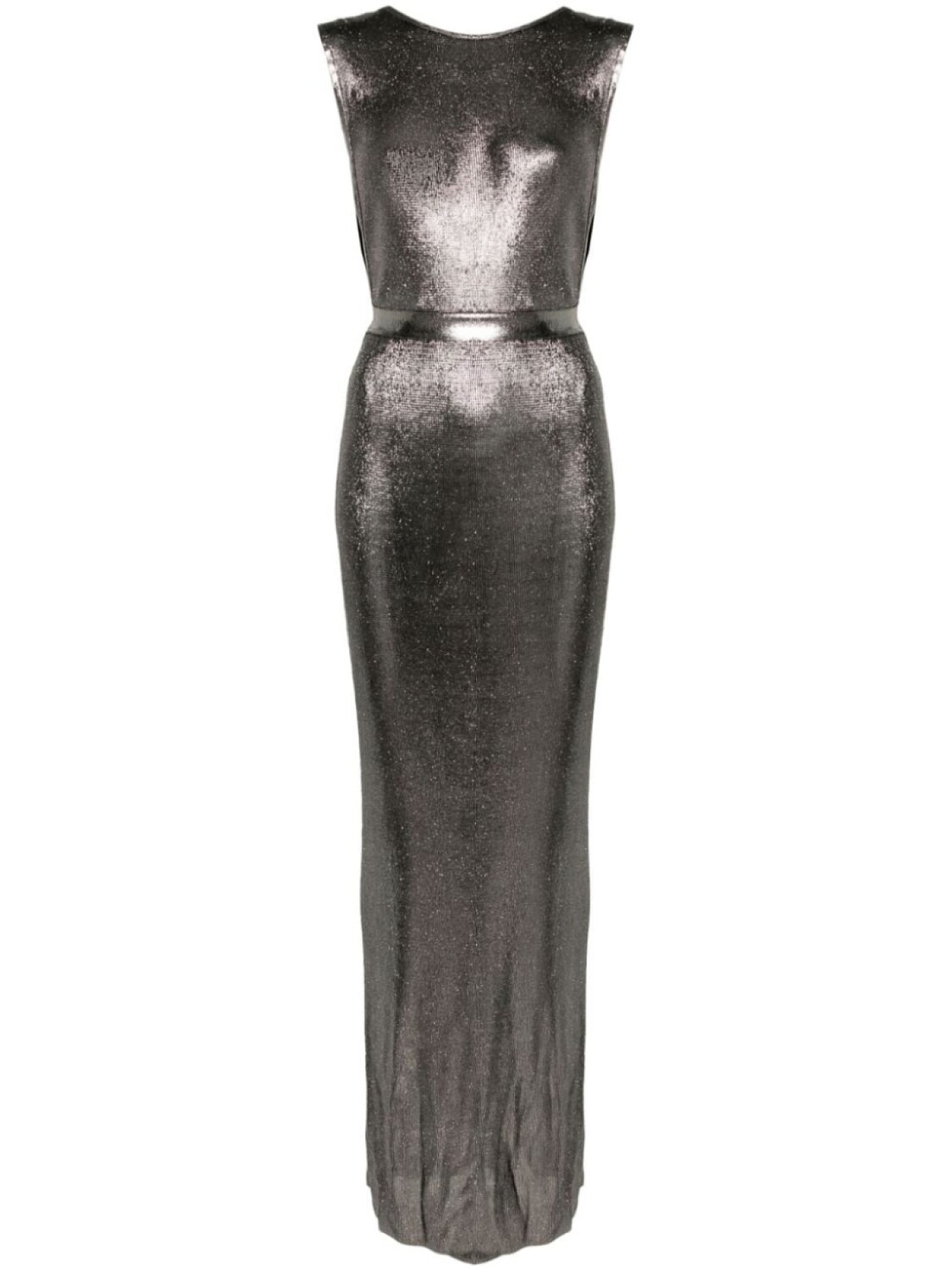 

Elisabetta Franchi платье макси с эффектом металлик, серебристый