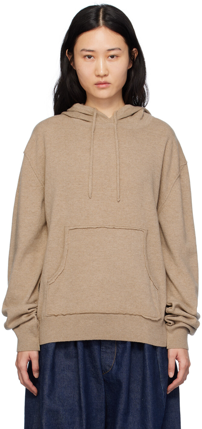 

Коричневый худи с открытыми швами Maison Margiela
