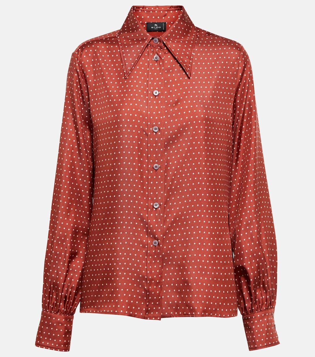 

Шелковая рубашка в горошек ETRO, красный