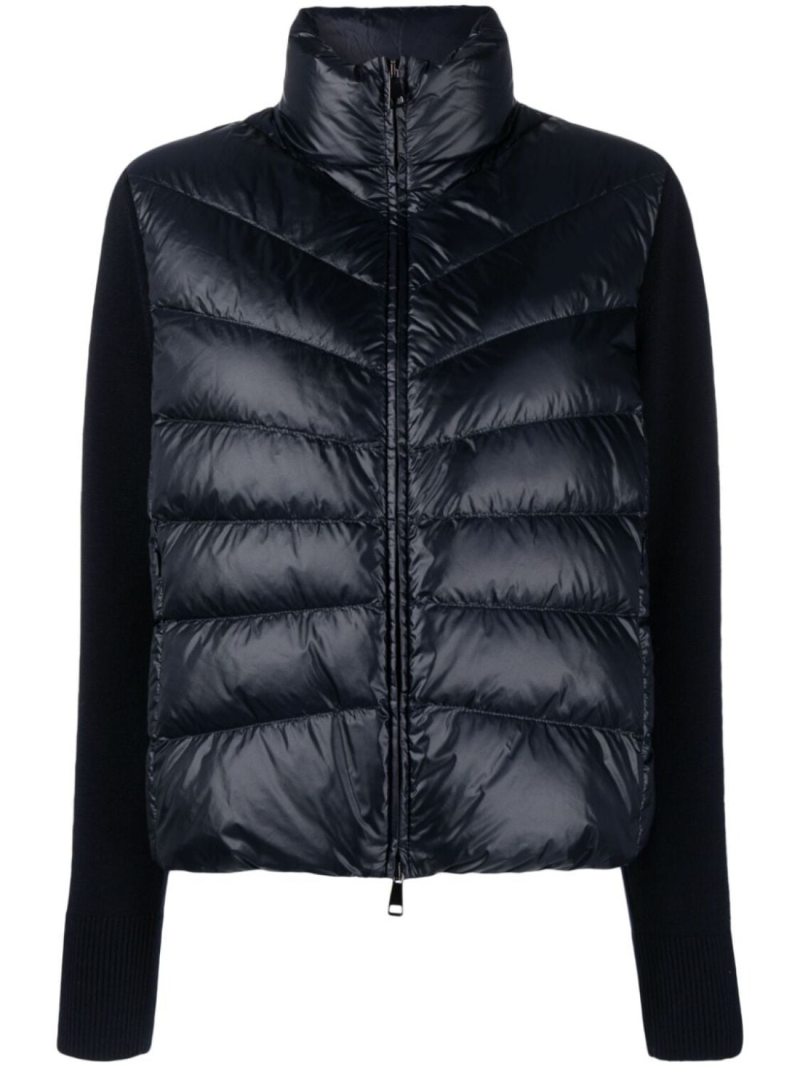 

Moncler пуховик с контрастными рукавами, синий