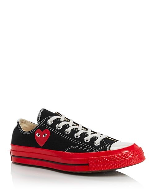 

Низкие кеды унисекс с красной подошвой из коллаборации с Converse Comme des Garçons, цвет Black