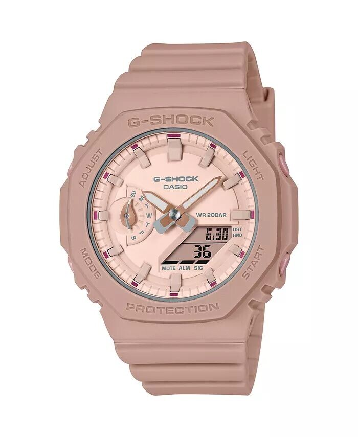 

Женские аналоговые цифровые часы из розовой смолы, 42,9 мм, GMAS2100NC42 G-Shock, розовый