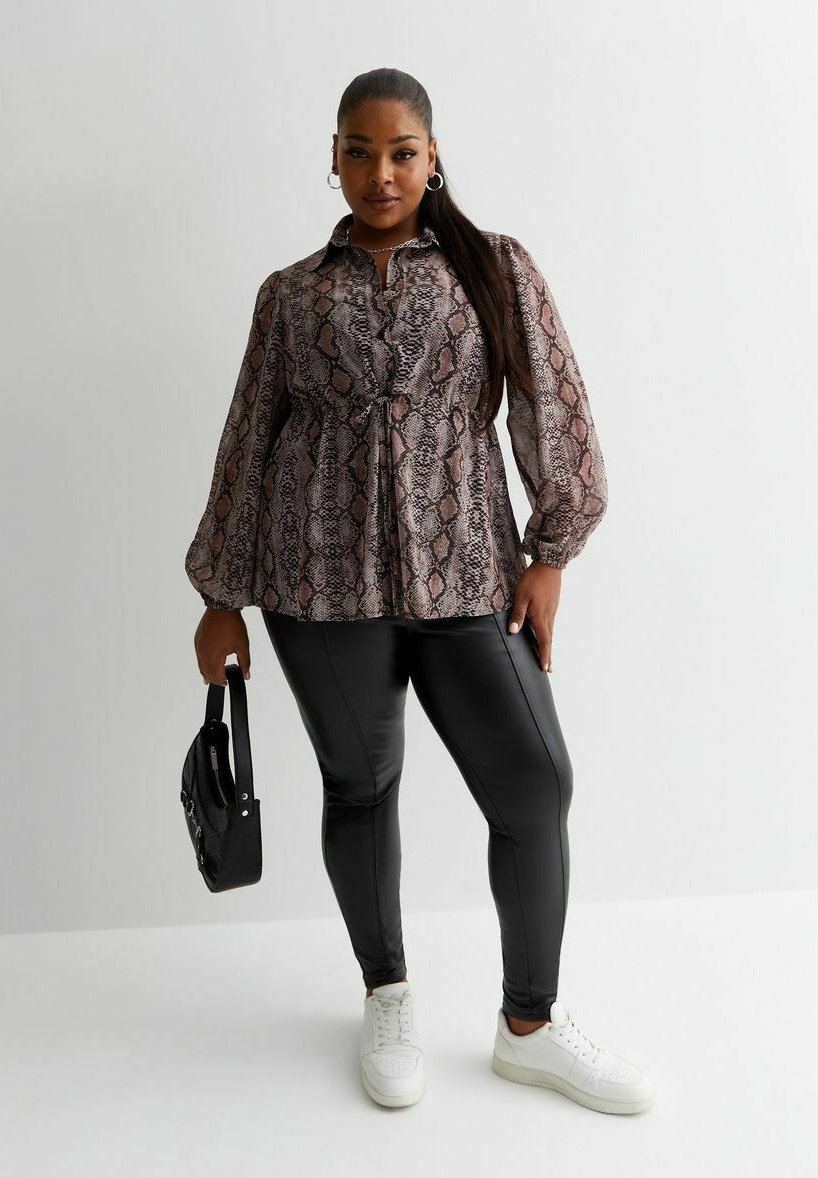 Блузка-рубашка SNAKE PRINT New Look Curves, цвет brown pattern