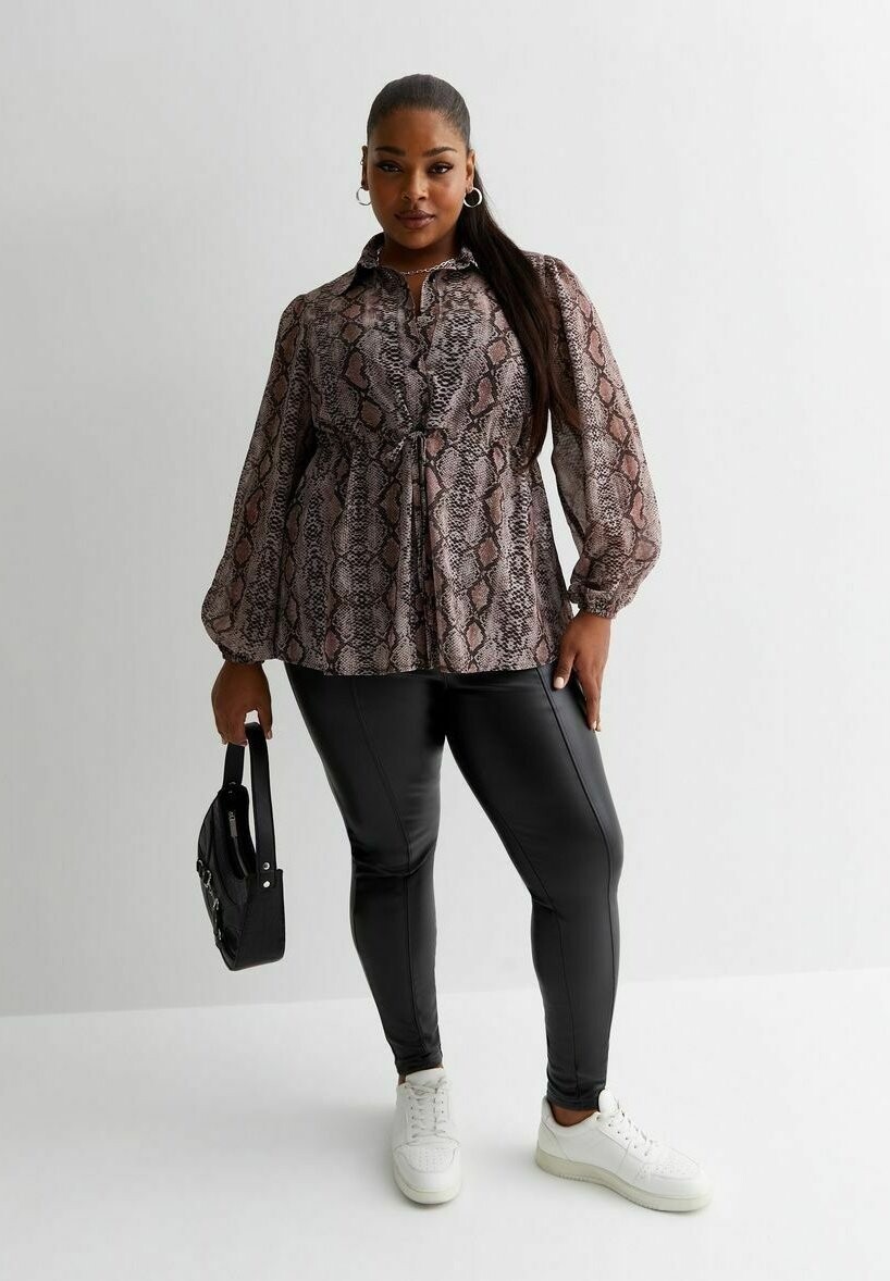 

Блузка-рубашка SNAKE PRINT New Look Curves, цвет brown pattern