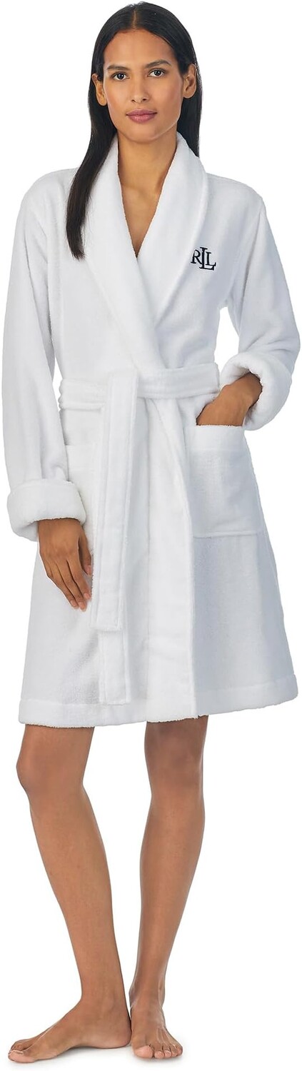 

Халат Organic Cotton Short Shawl Collar Robe LAUREN Ralph Lauren, белый