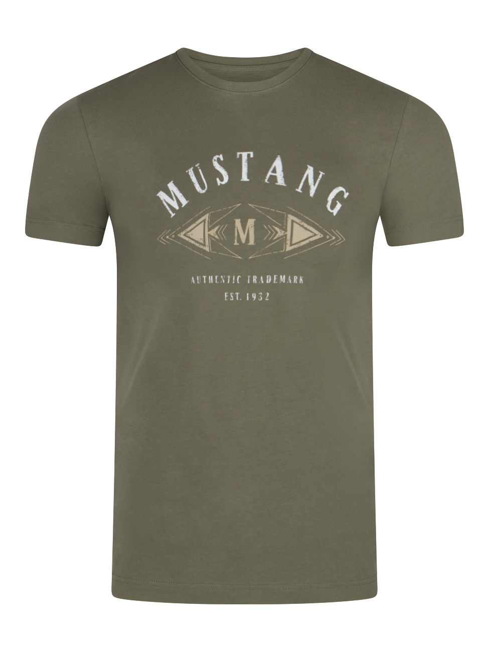 Футболка Mustang Basic Print Tee, оливковый