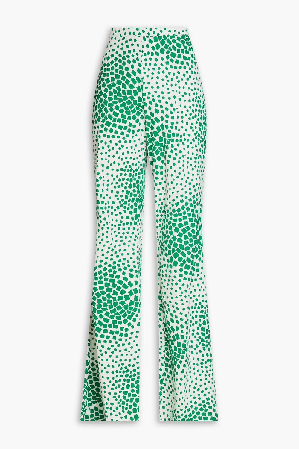 

Расклешенные брюки из шелка и хлопка с принтом Diane Von Furstenberg, зеленый