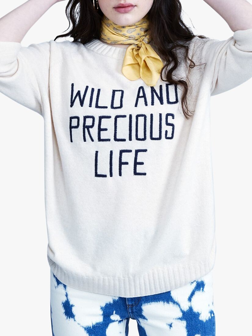

Фондовый джемпер унисекс Wild and Precious, цвет слоновой кости