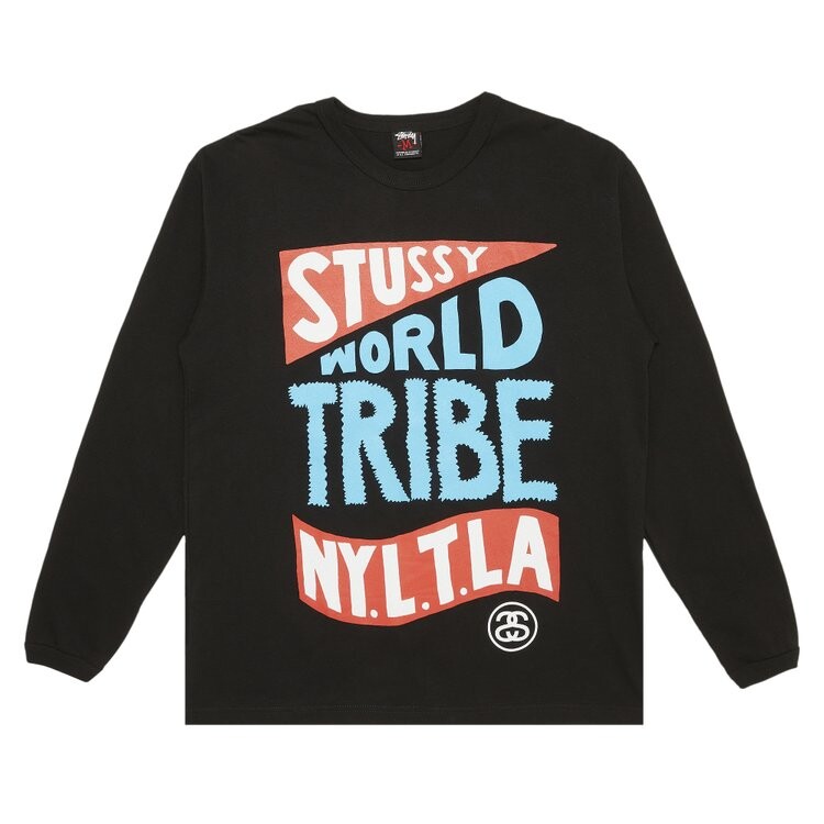 

Лонгслив Stussy Gear World Tribe NYLTLA 'Black', черный