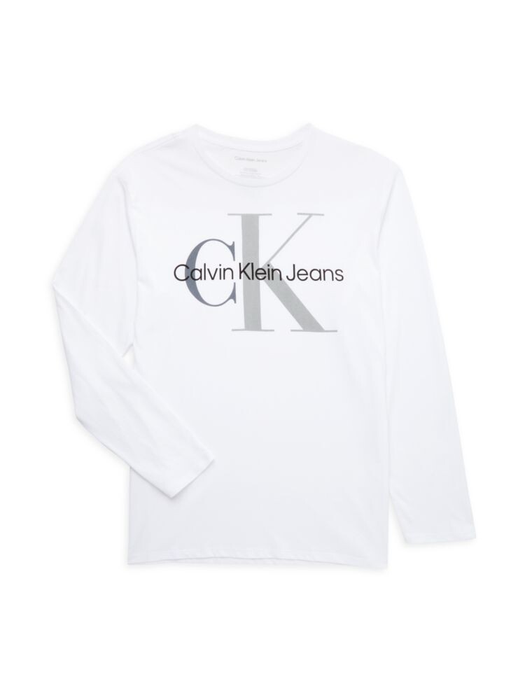 

Хлопковая футболка с логотипом для мальчика Calvin Klein, белый