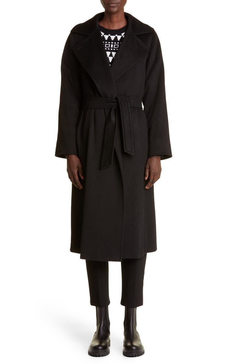 

Пальто Manuela с запахом из верблюжьей шерсти MAX MARA, черный