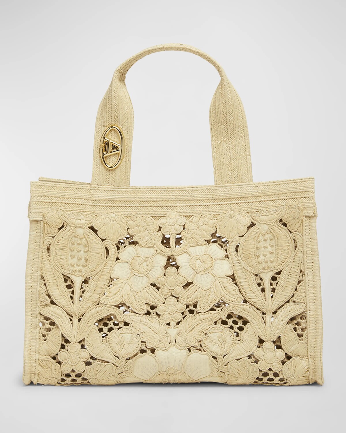 

Большая сумка-тоут из рафии Resort Flower среднего размера Valentino Garavani, цвет Naturale Sahara
