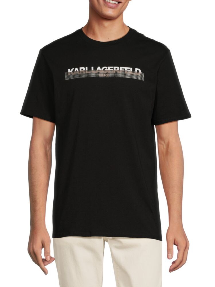 

Двухцветная футболка с графическим логотипом Karl Lagerfeld Paris, черный