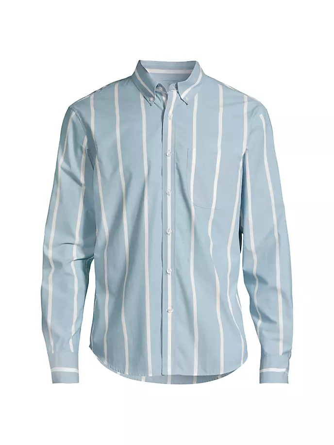 

Полосатая рубашка на пуговицах из поплина Club Monaco, цвет blue stripe