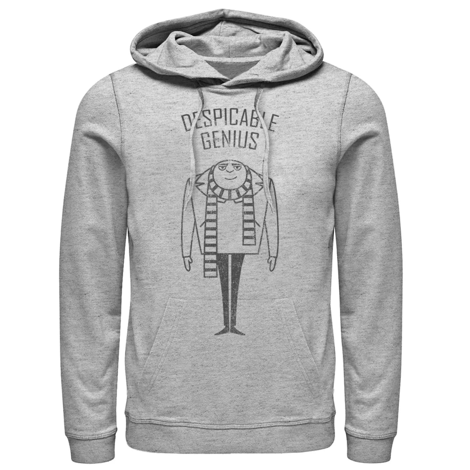 Мужской пуловер с капюшоном Despicable Me Minions Gru Despicable Genius Portrait Outline Licensed Character