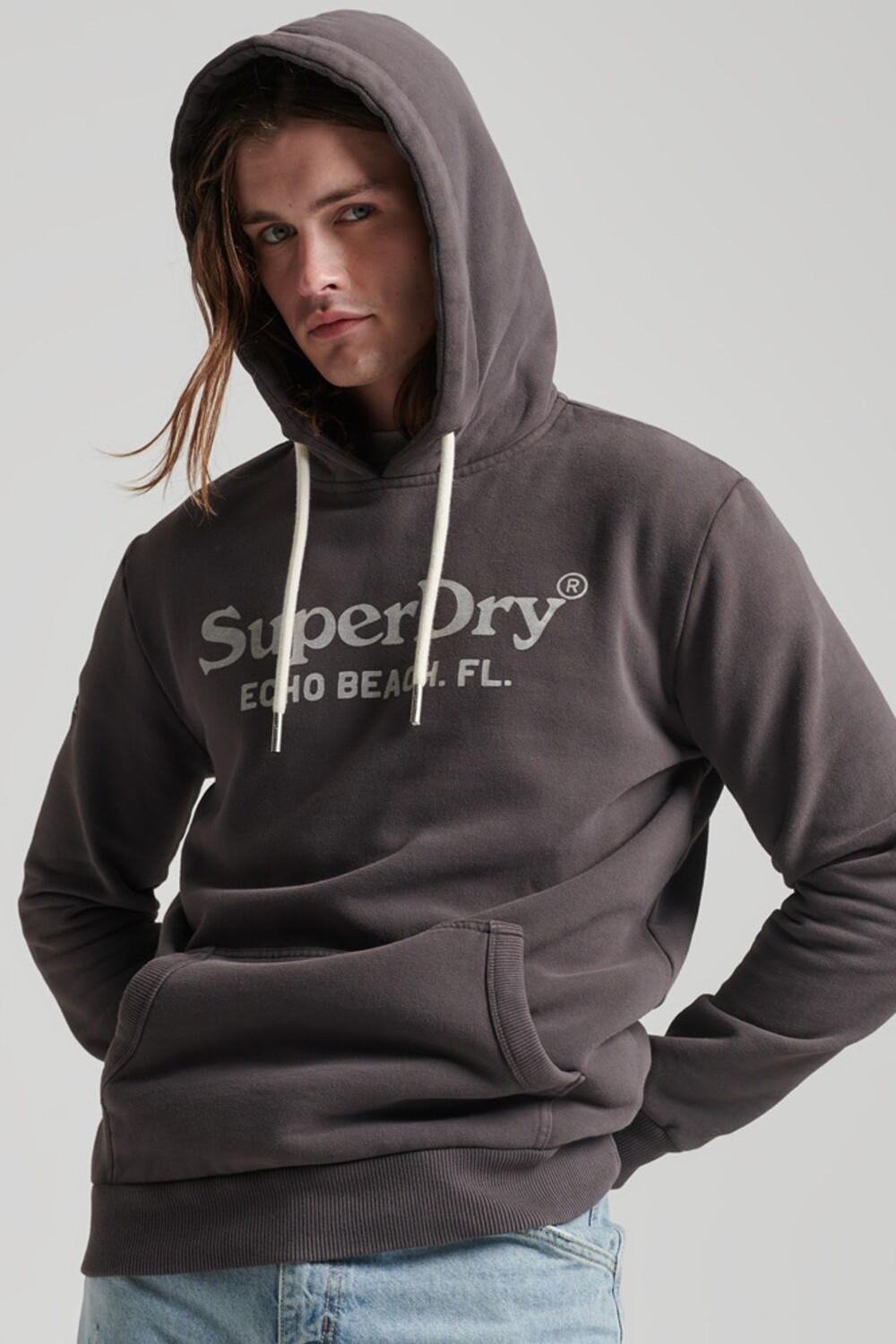 

Серая толстовка с капюшоном Superdry Vintage Venue Classic Superdry, серый
