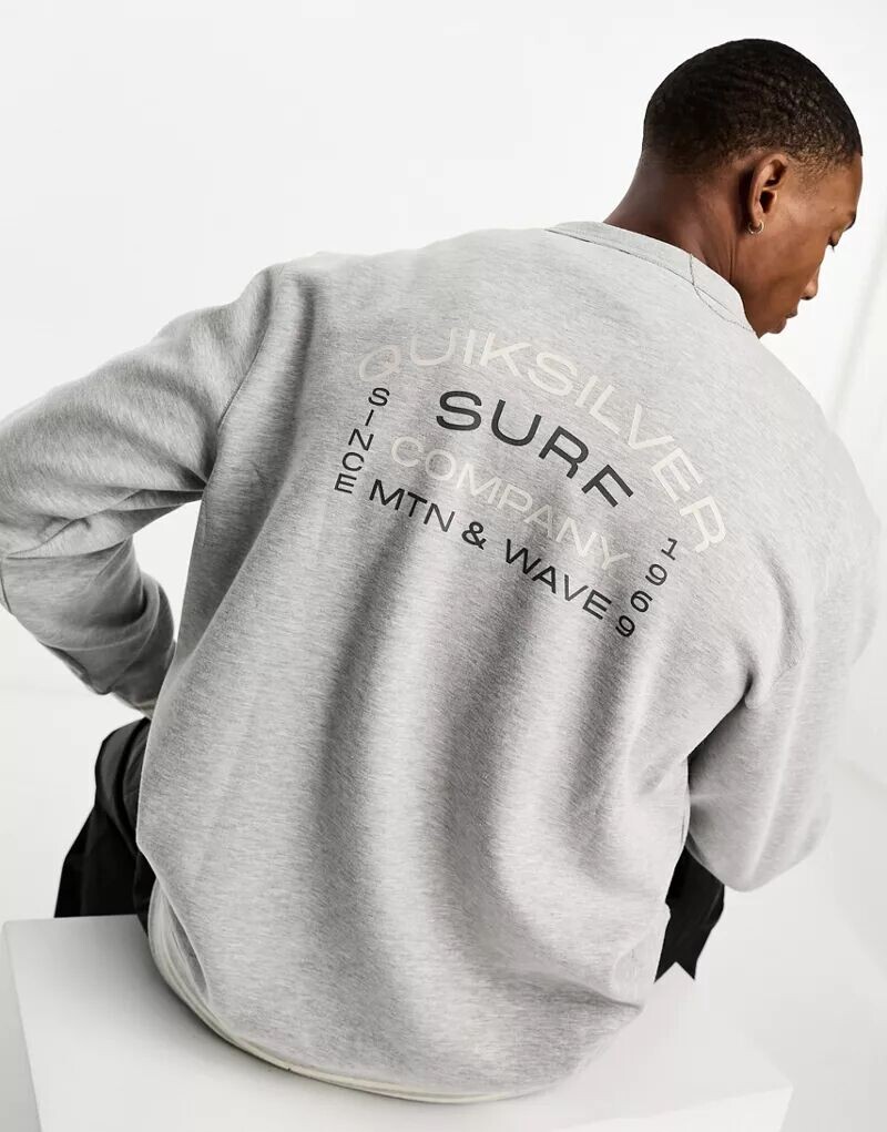 

Светло-серая толстовка с круглым вырезом в рубчик Quiksilver