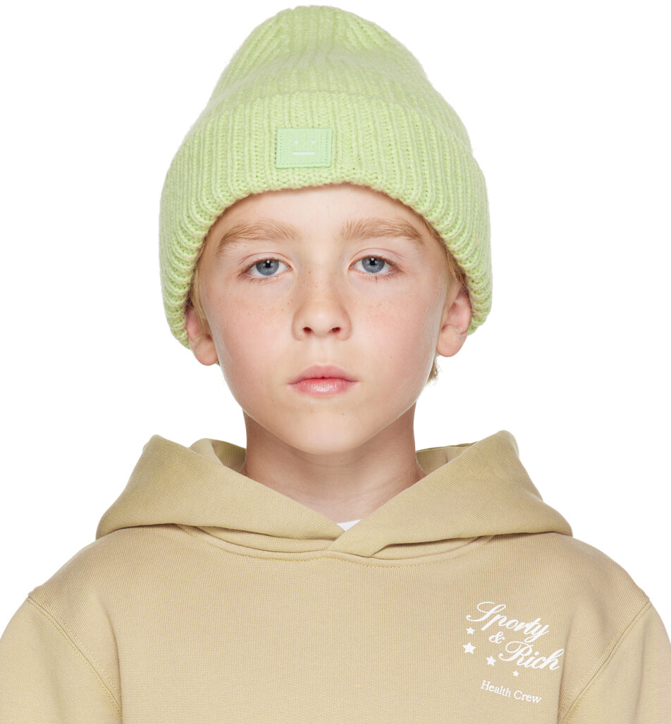 

Детская зеленая шапка с нашивками Acne Studios