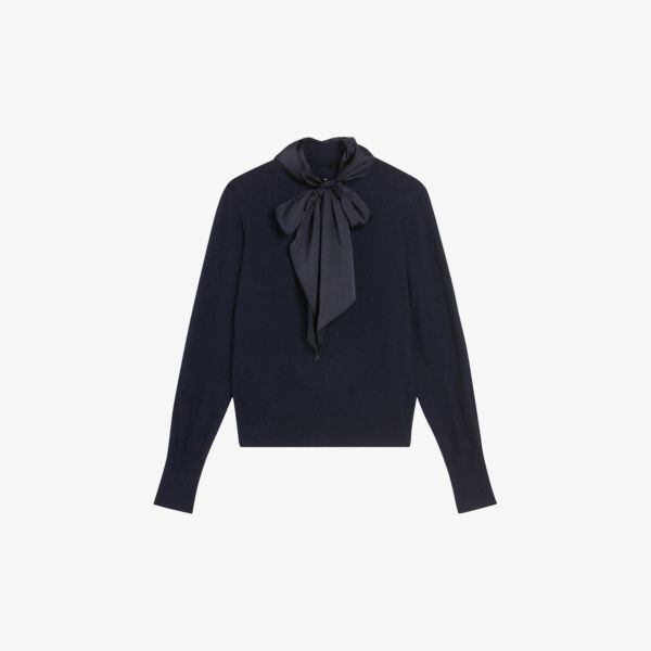 

Джемпер alisiya из кашемира с длинными рукавами и бантом Ted Baker, синий
