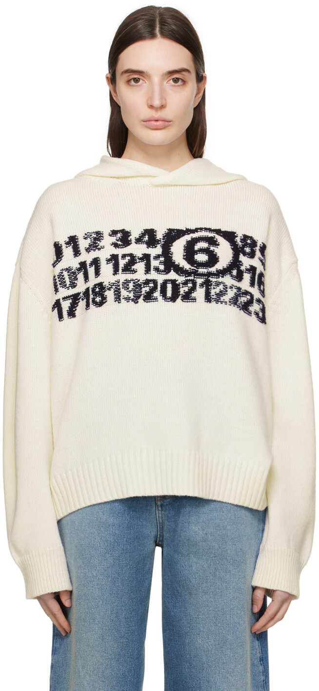 

Кремового цвета жаккардовое худи Mm6 Maison Margiela