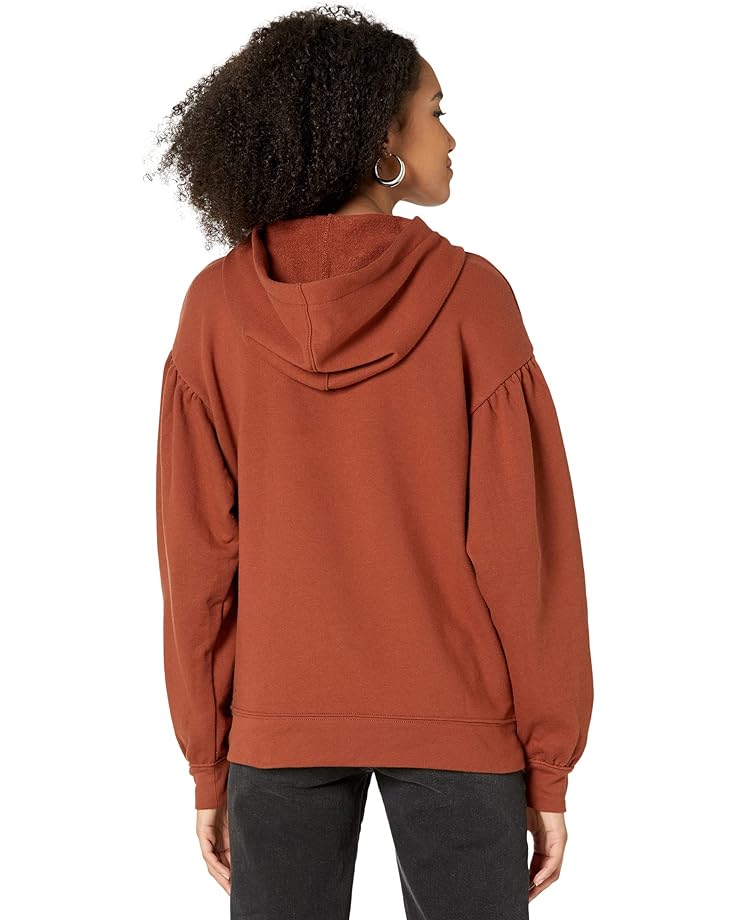Толстовка Madewell Pleat-Sleeve Shrunken Hoodie Sweatshirt, цвет Maple Syrup