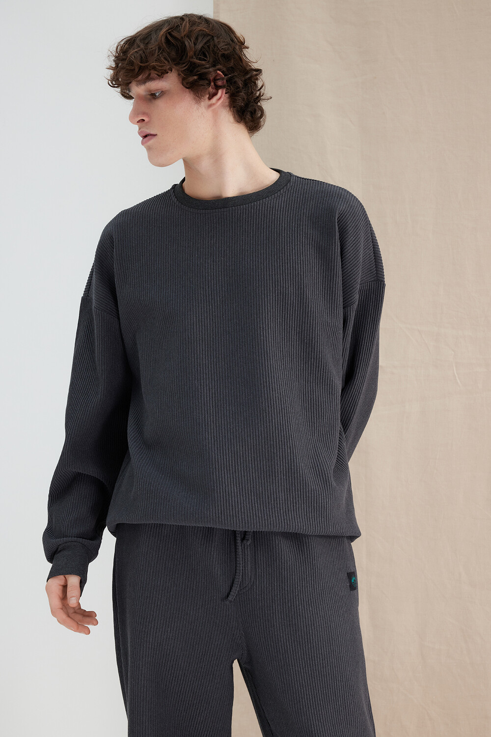 

Толстовка - Серый - Oversize Trendyol, серый