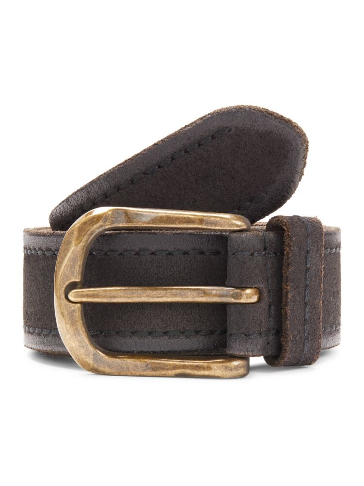 

Кожаный ремень с потертой пряжкой John Varvatos, черный