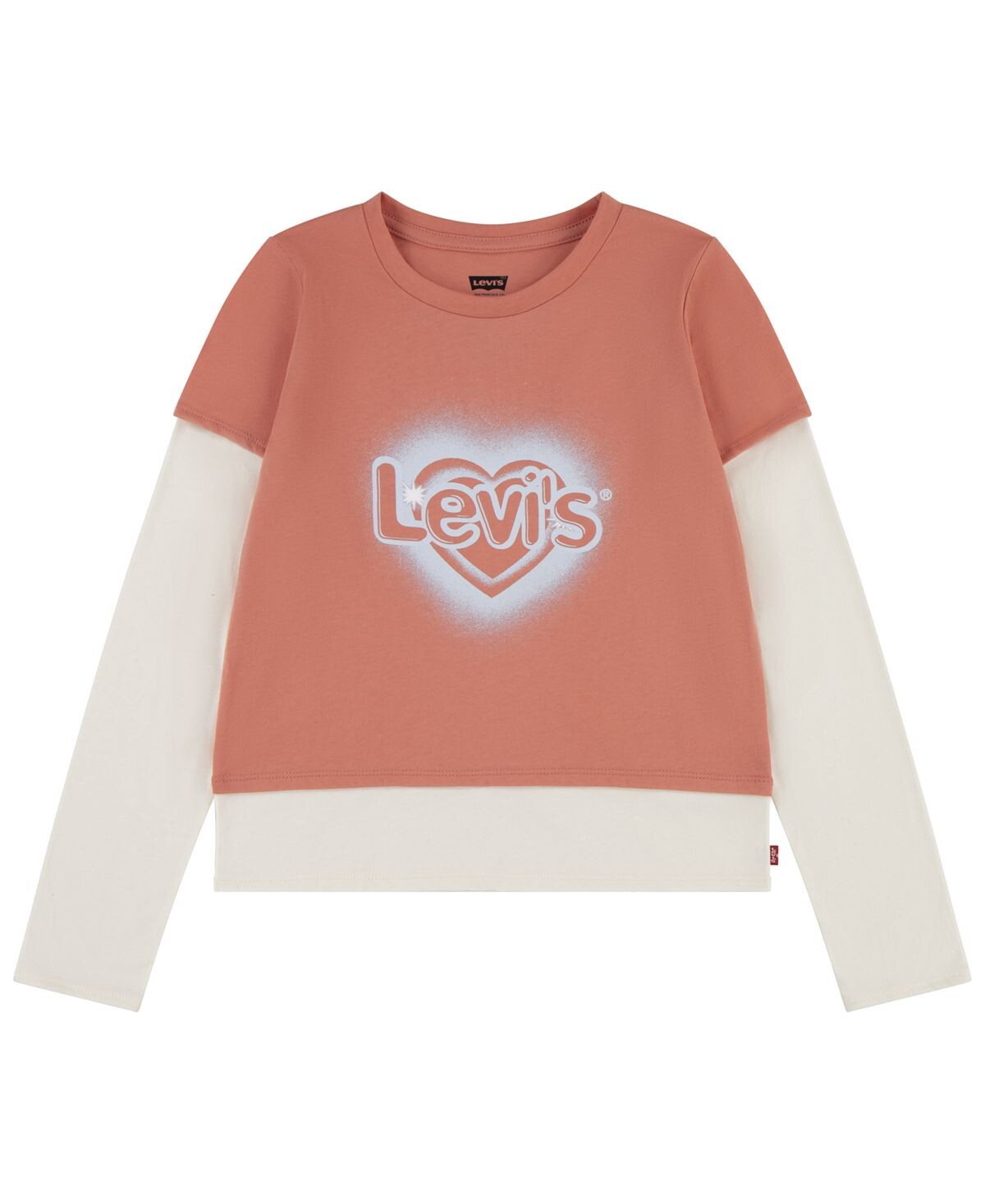 

Топ с длинными рукавами Twofer для маленьких девочек Levi's