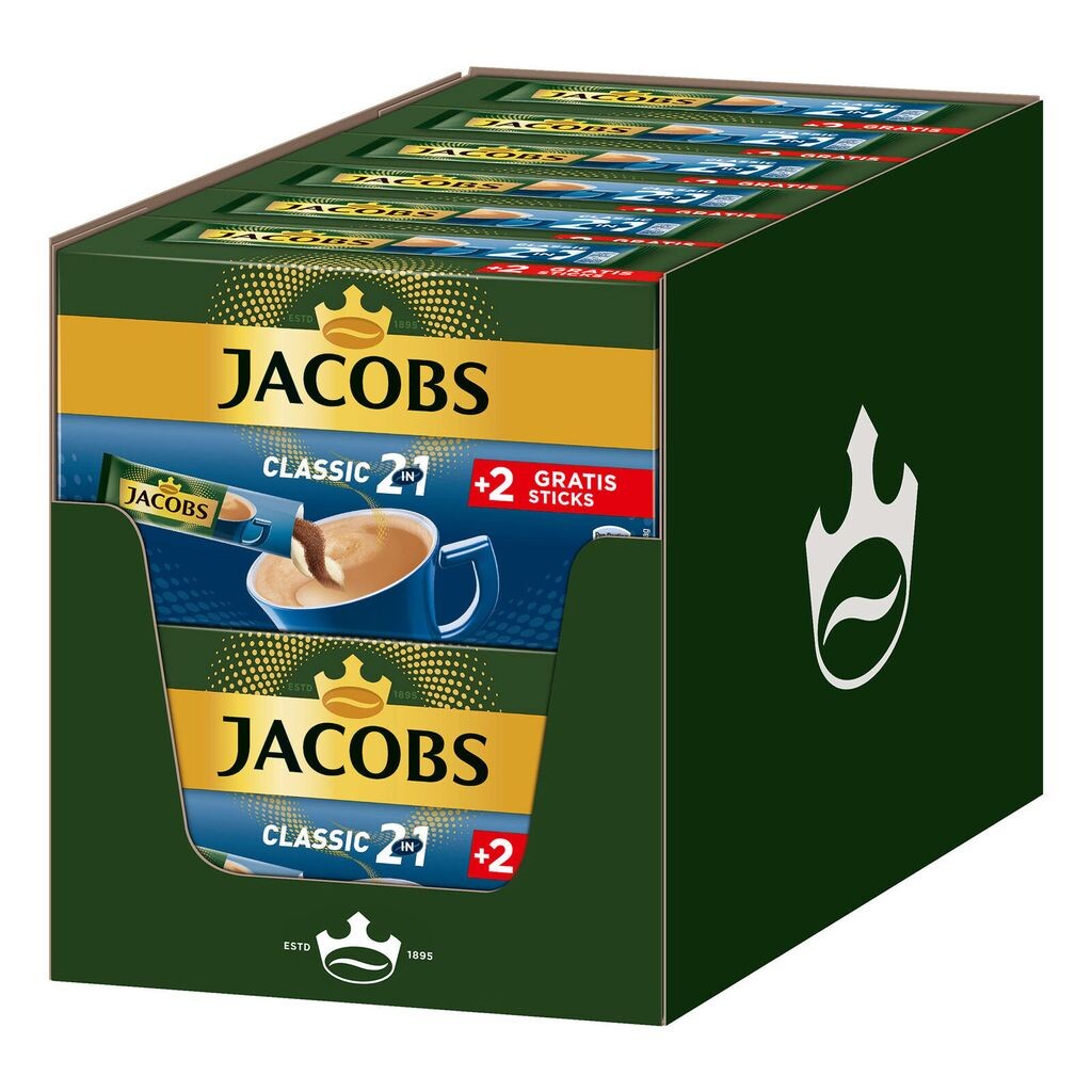 

JACOBS Löskaffee Classic 2в1 растворимый кофе 12 x 10+2 палочки растворимый кофе