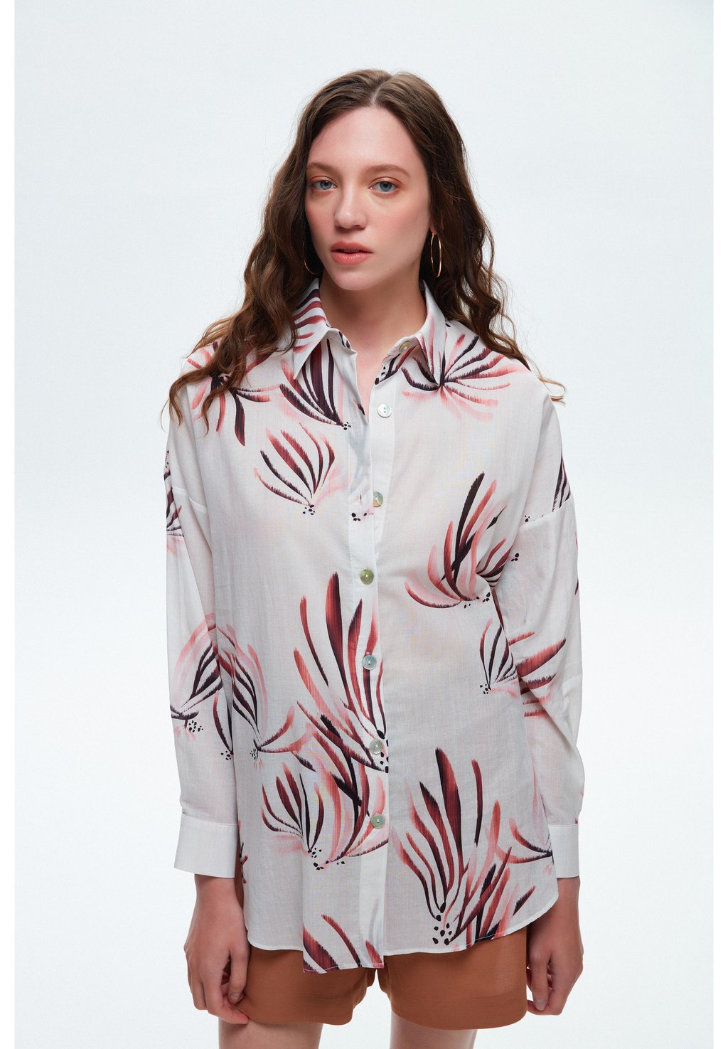 Рубашка adL с длинными рукавами, мультиколор/бежевый fissman printed bamboo fiber plate blue beige pink 18cm