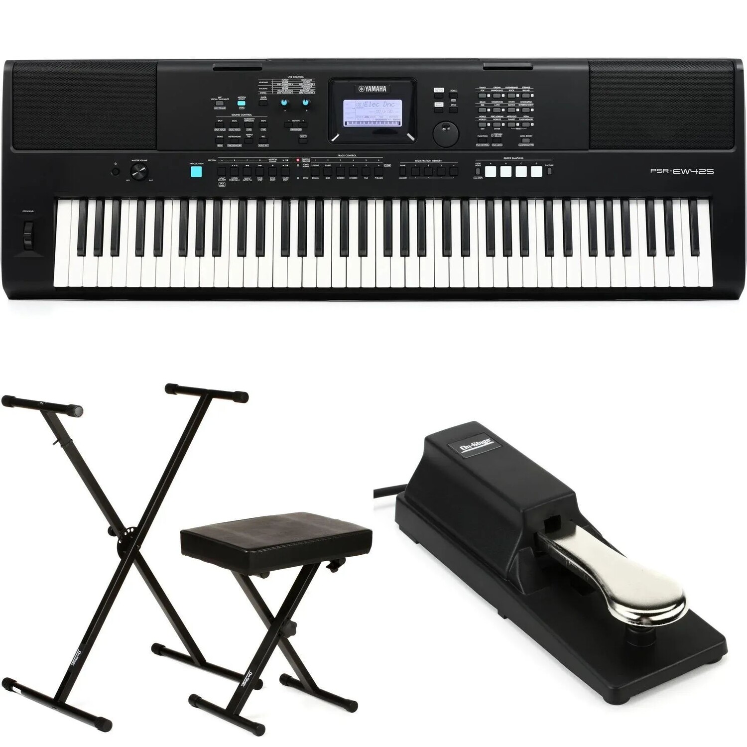 

Комплект предметов первой необходимости портативного аранжировщика Yamaha PSR-EW425 с 76 клавишами