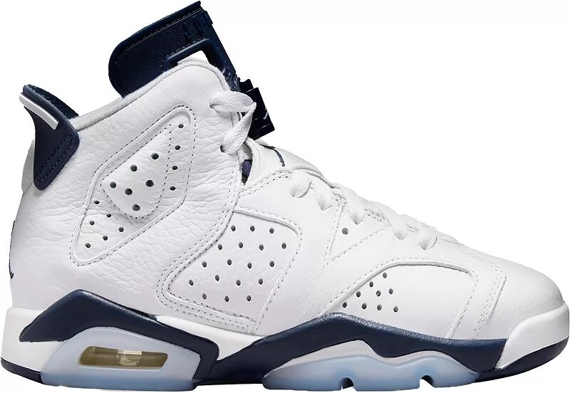 

Детские баскетбольные кроссовки Jordan Air Jordan 6 Retro для начальной школы, белый/темно-синий