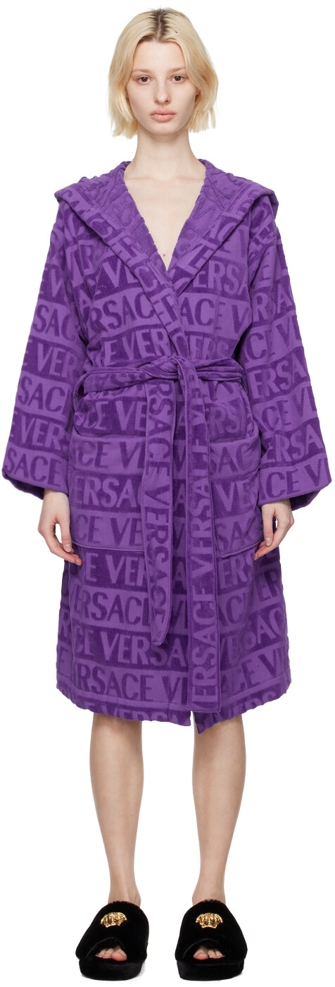 

Пурпурный халат с капюшоном Versace Underwear