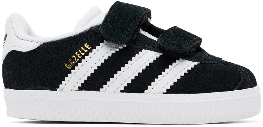 

Детские черно-белые кроссовки Gazelle Comfort с удобной застежкой Adidas Kids
