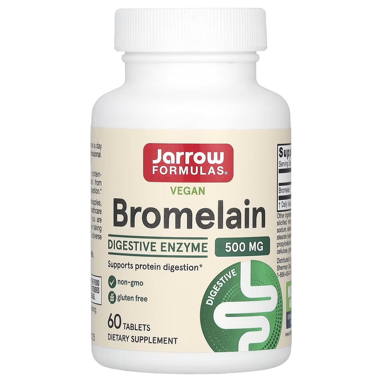 Веганский бромелайн 500 мг Jarrow Formulas, 60 таблеток бромелайн kal 500 мг 60 таблеток