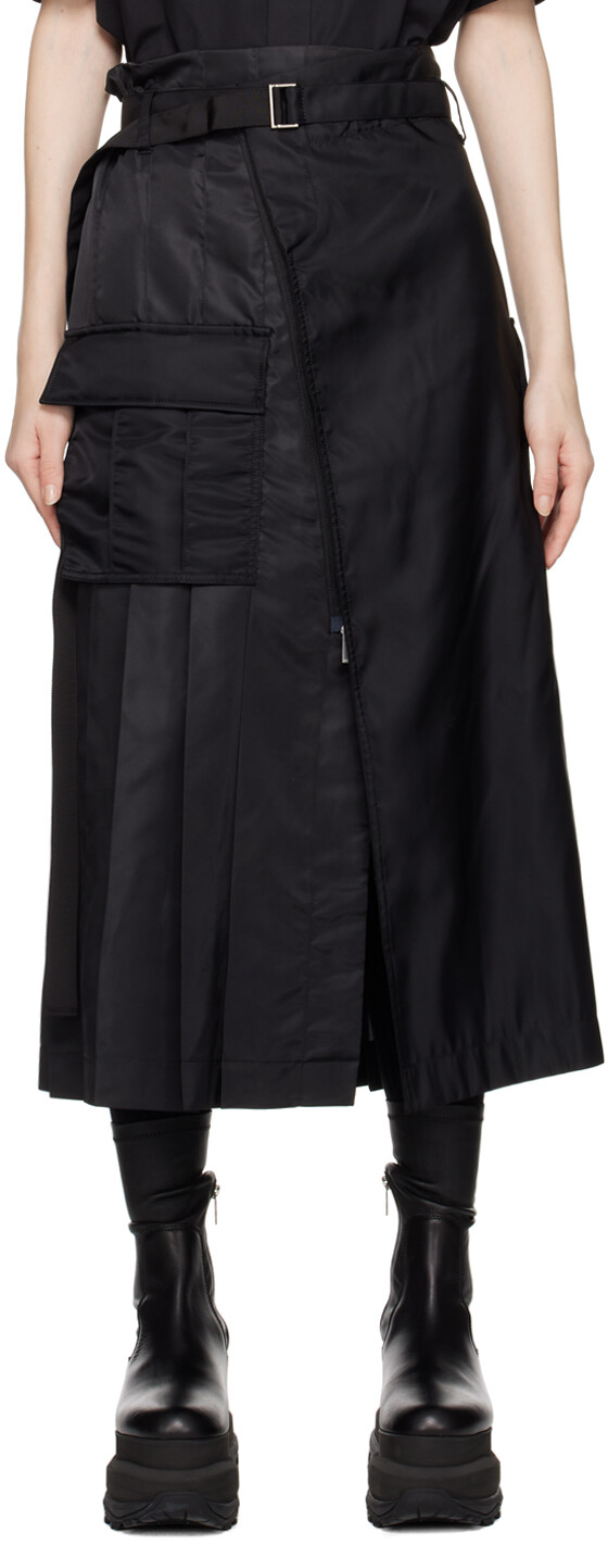 

Черная юбка миди с запахом sacai