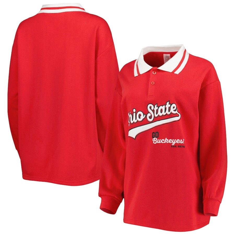 

Поло с длинным рукавом Gameday Couture Ohio State Buckeyes, алый