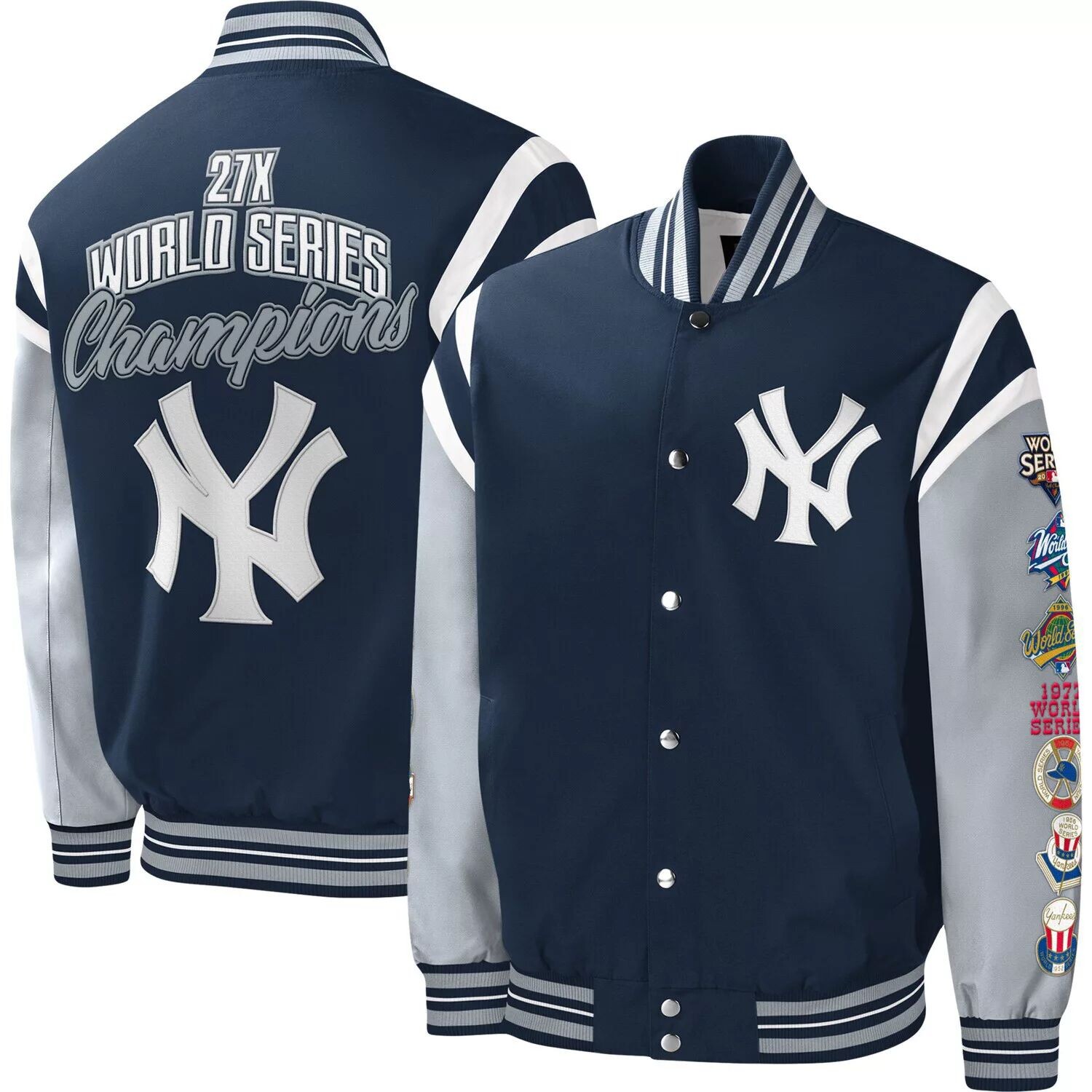 

Мужская спортивная университетская куртка с полной кнопкой Carl Banks Navy New York Yankees, обладательница титула G-III