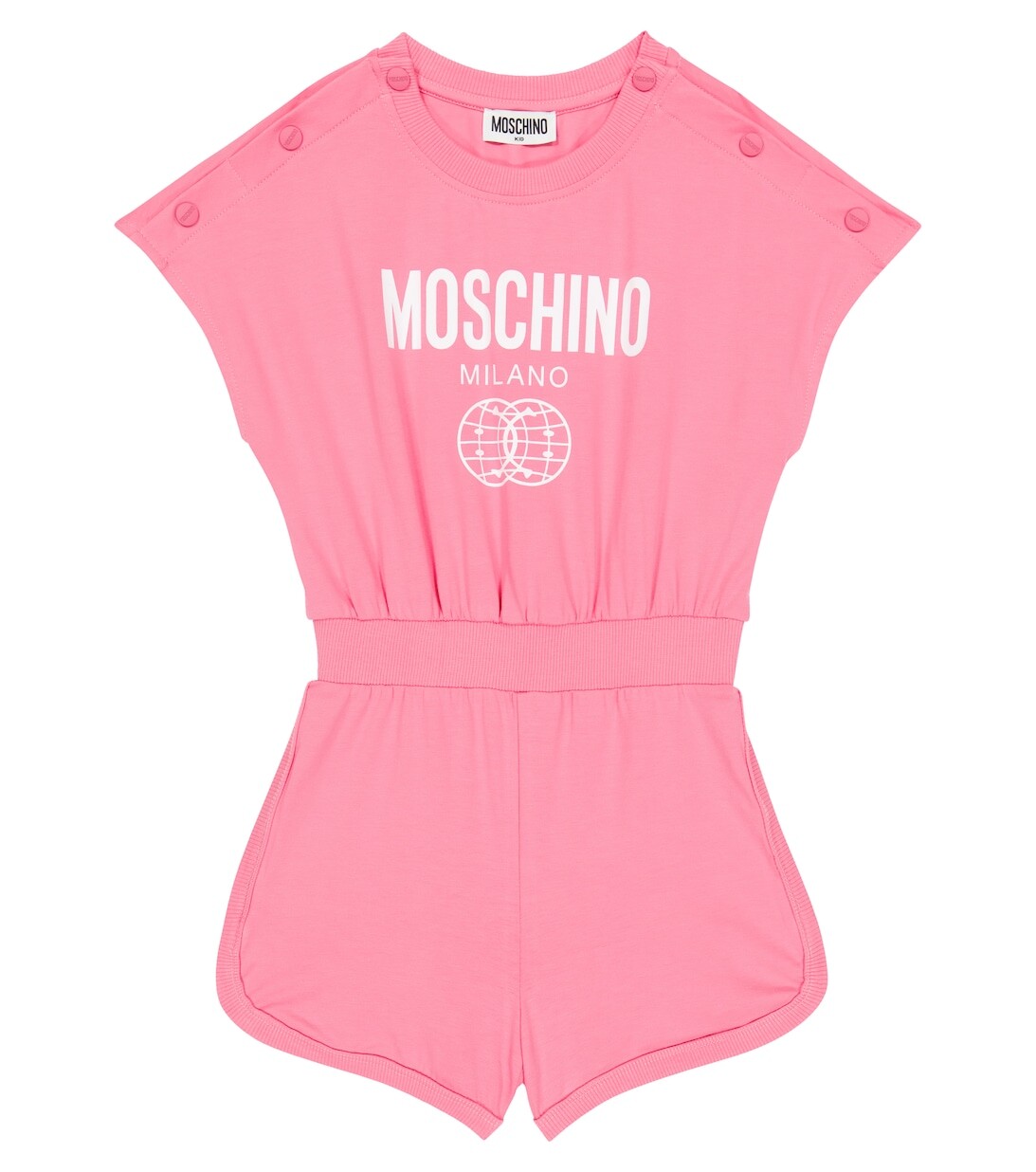 

Комбинезон из хлопкового джерси с принтом Moschino, розовый
