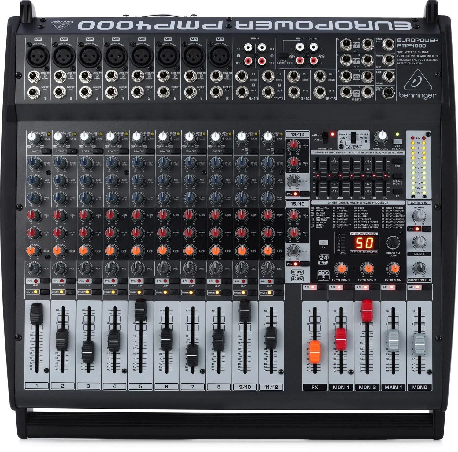 

Behringer Europower PMP4000 16-канальный микшер мощностью 1600 Вт