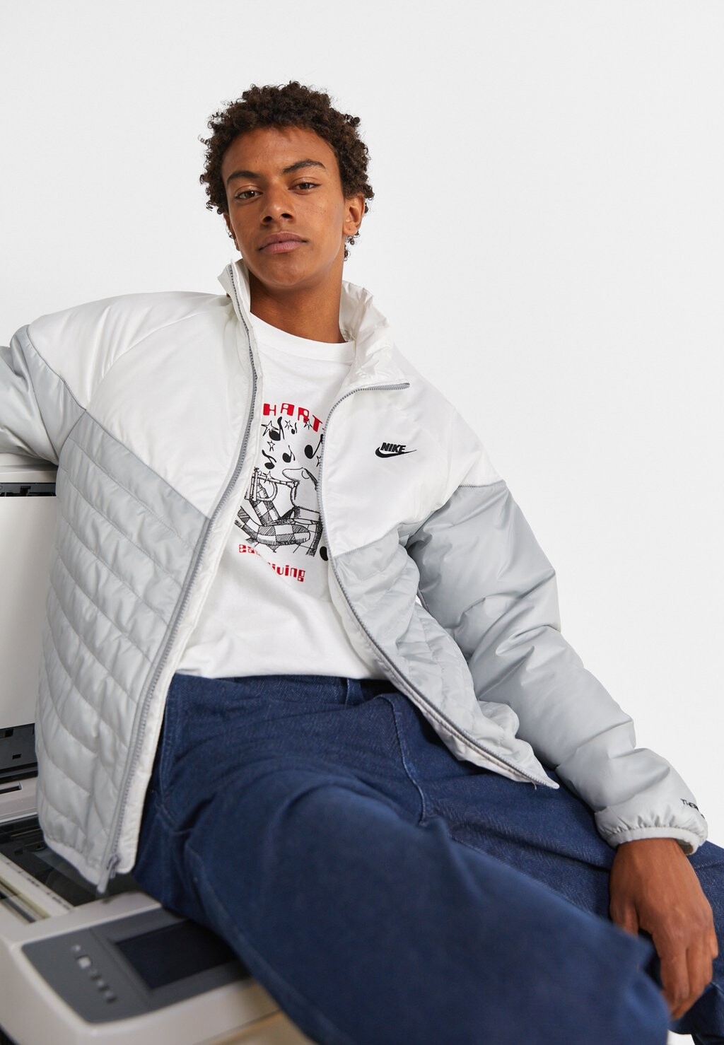 

Зимняя куртка M NK WR MIDWEIGHT PUFFER Nike, светло-дымчато-серый/белый/черный