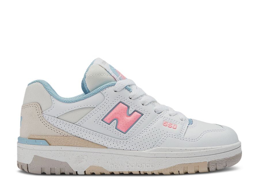 

Кроссовки New Balance New Balance 550 Little Kid, цвет White Ultra Pink Blue