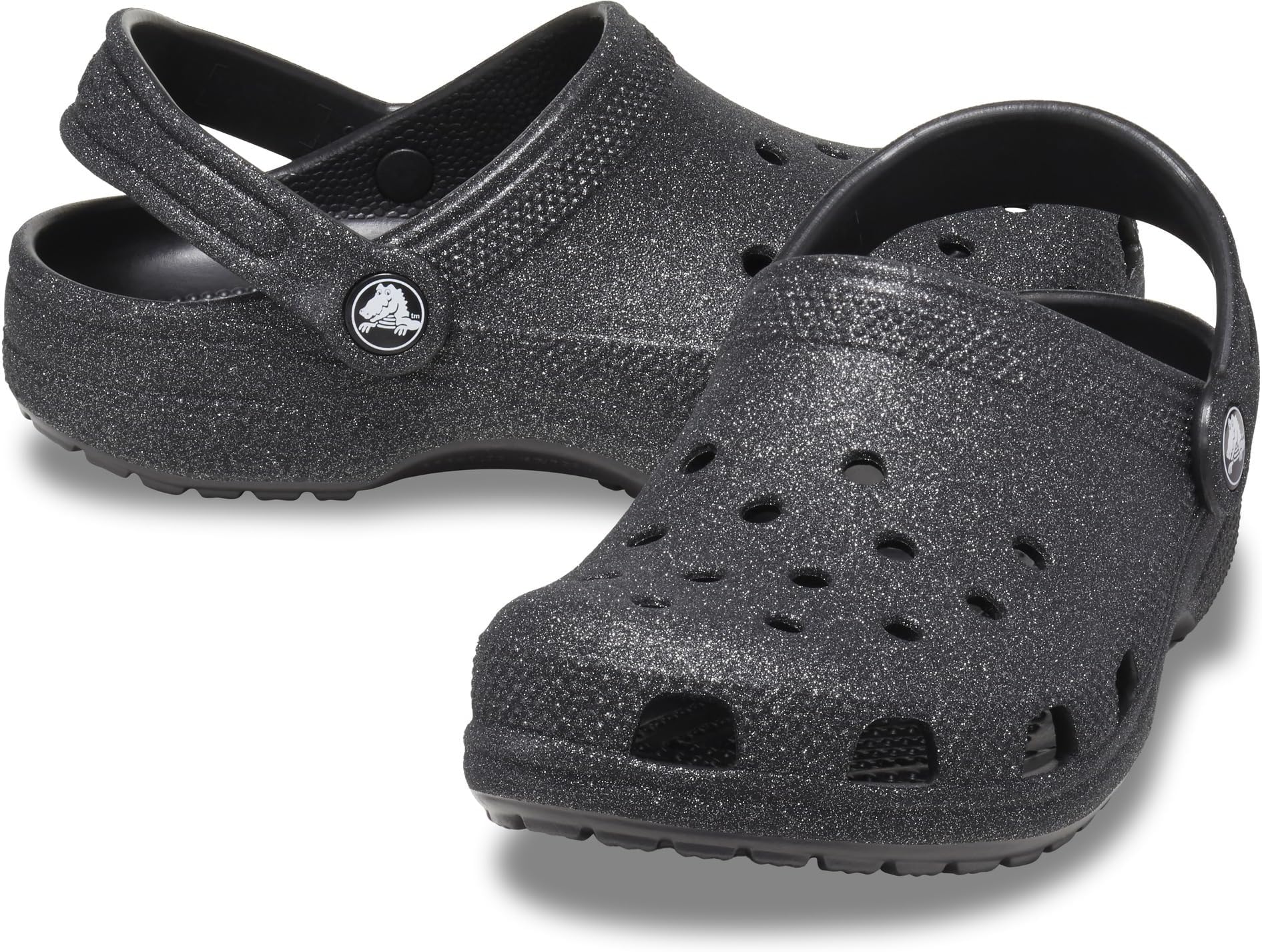 Сабо Classic Glitter Clog Crocs, цвет Black Glitter