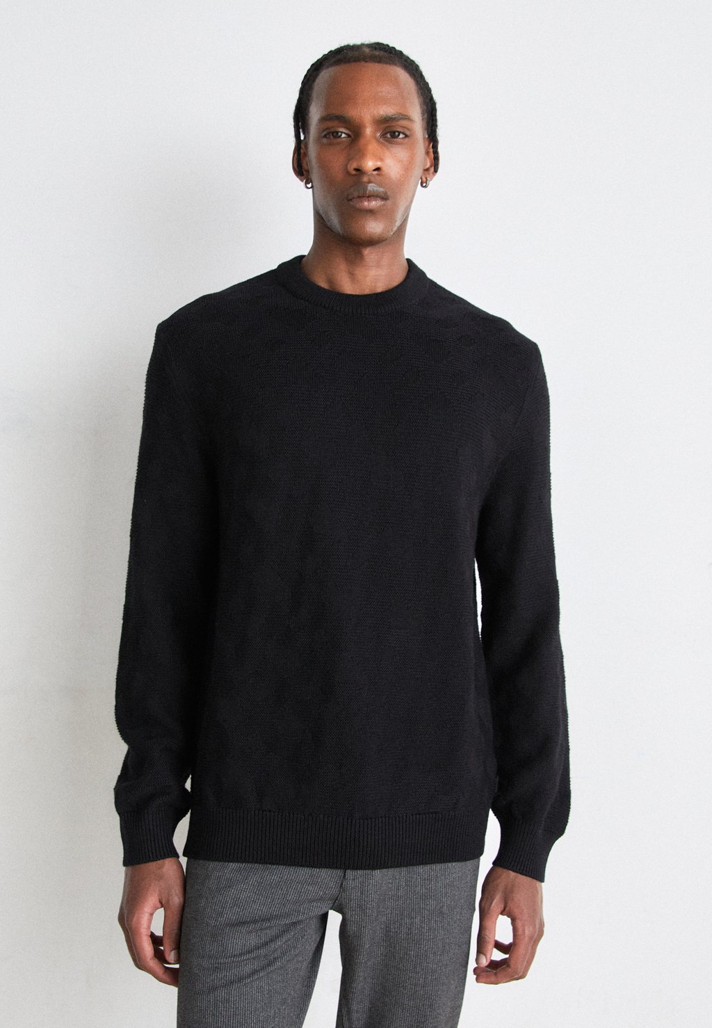 Вязаный свитер PALAO BOSS, цвет black