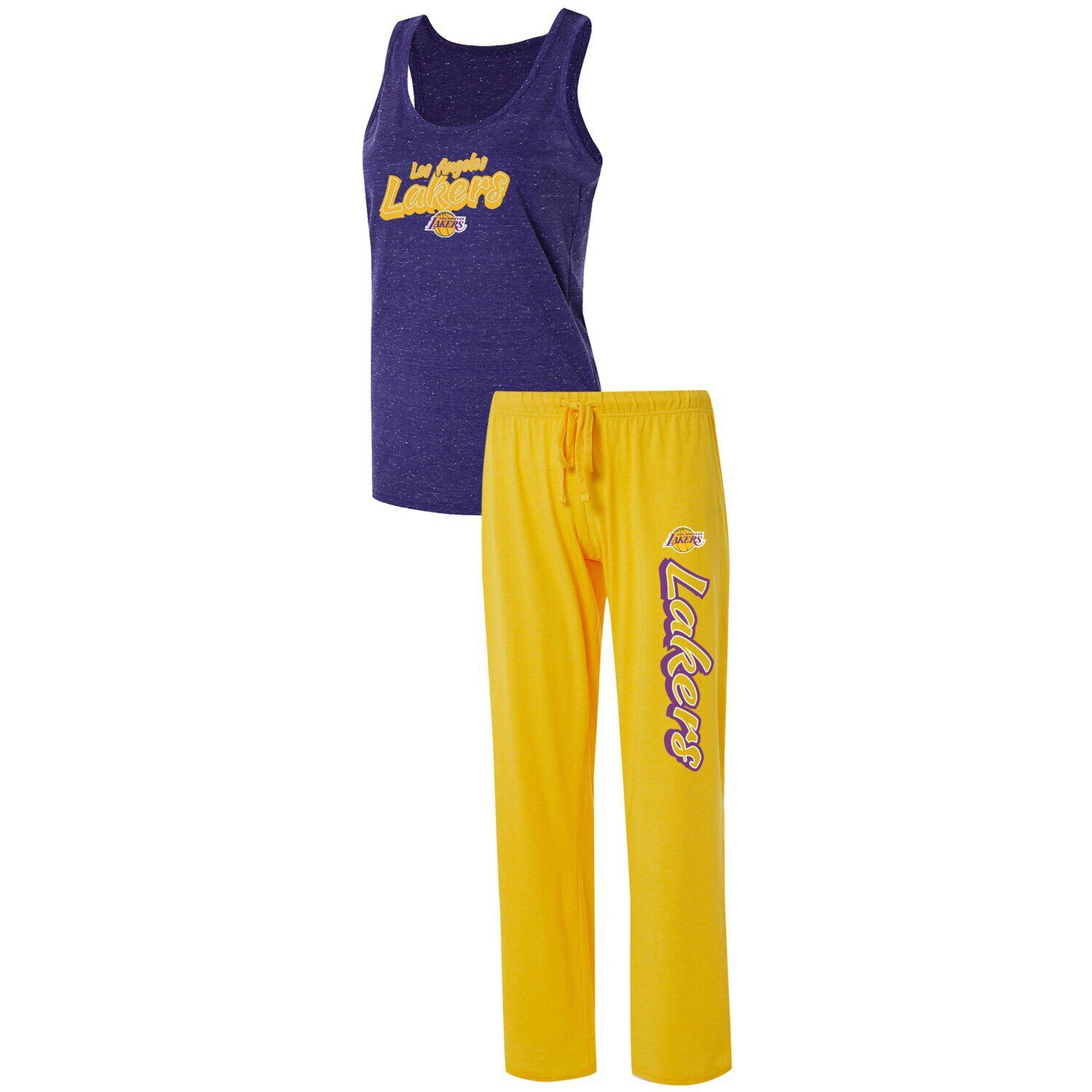 

Женская спортивная золотистая/фиолетовая майка и брюки Los Angeles Lakers Racerback, комплект для сна для женщин Concepts