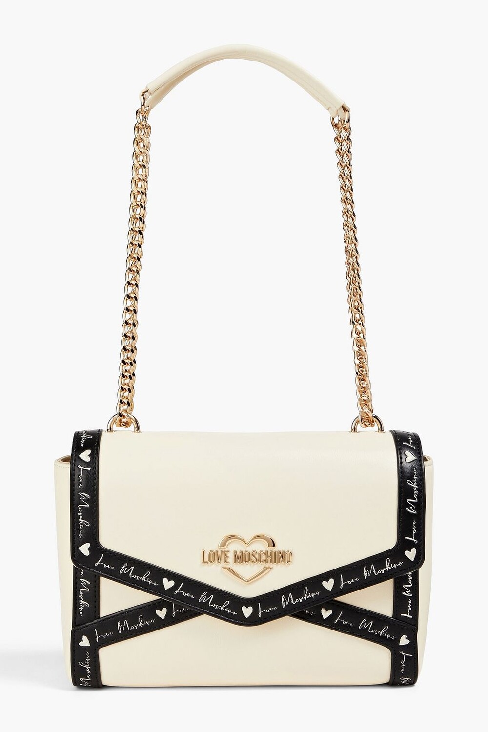 

Двухцветная сумка через плечо из искусственной кожи с вышивкой LOVE MOSCHINO, слоновая кость