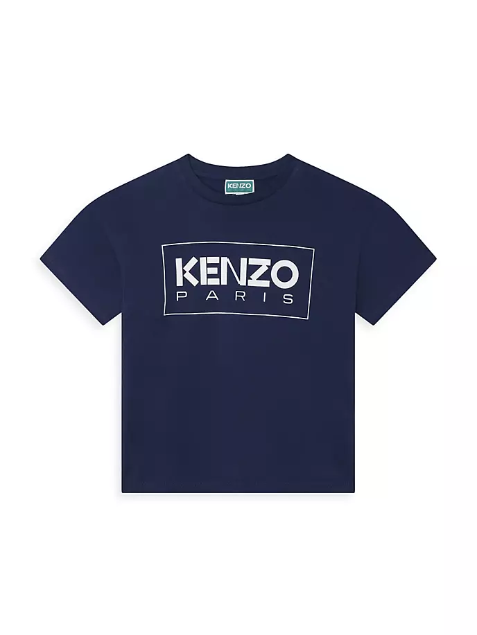 

Футболка с короткими рукавами и логотипом Little Kid's & Kid's Kenzo, темно-синий