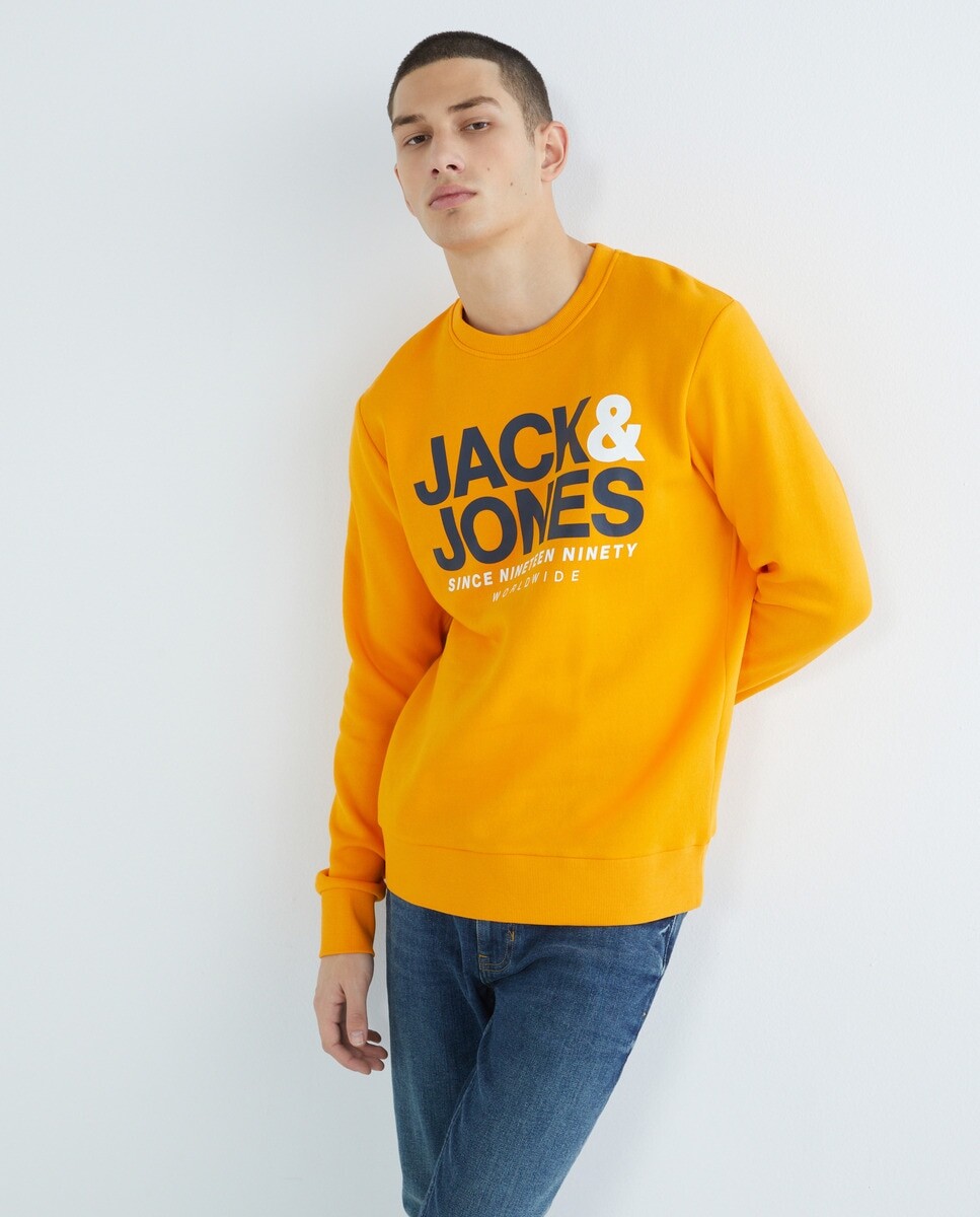 

Мужская толстовка с круглым вырезом Jack & Jones, апельсин